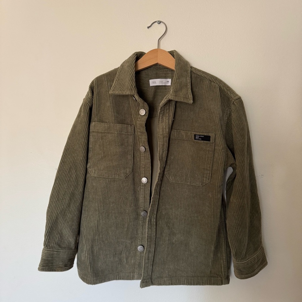 Zara Green Lightweight Shirt Jacket